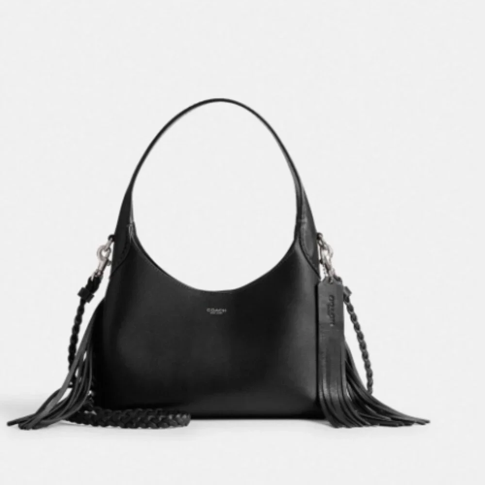 Coach Brooklyn Fringe small purse black silver - Picture 2 of 9